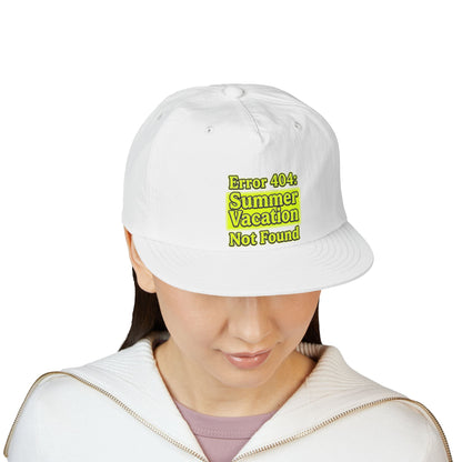 Surf Cap — "Error 404: Summer Vacation Not Found" Embroidered Dad Hat - ConsciousValues