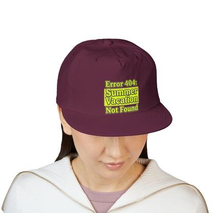 Surf Cap — "Error 404: Summer Vacation Not Found" Embroidered Dad Hat - ConsciousValues