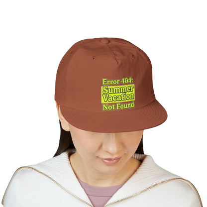 Surf Cap — "Error 404: Summer Vacation Not Found" Embroidered Dad Hat - ConsciousValues