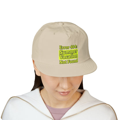 Surf Cap — "Error 404: Summer Vacation Not Found" Embroidered Dad Hat - ConsciousValues