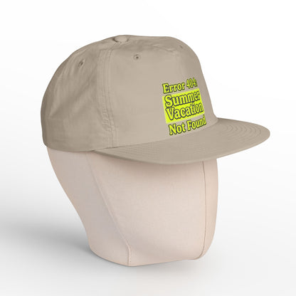 Surf Cap — "Error 404: Summer Vacation Not Found" Embroidered Dad Hat - ConsciousValues