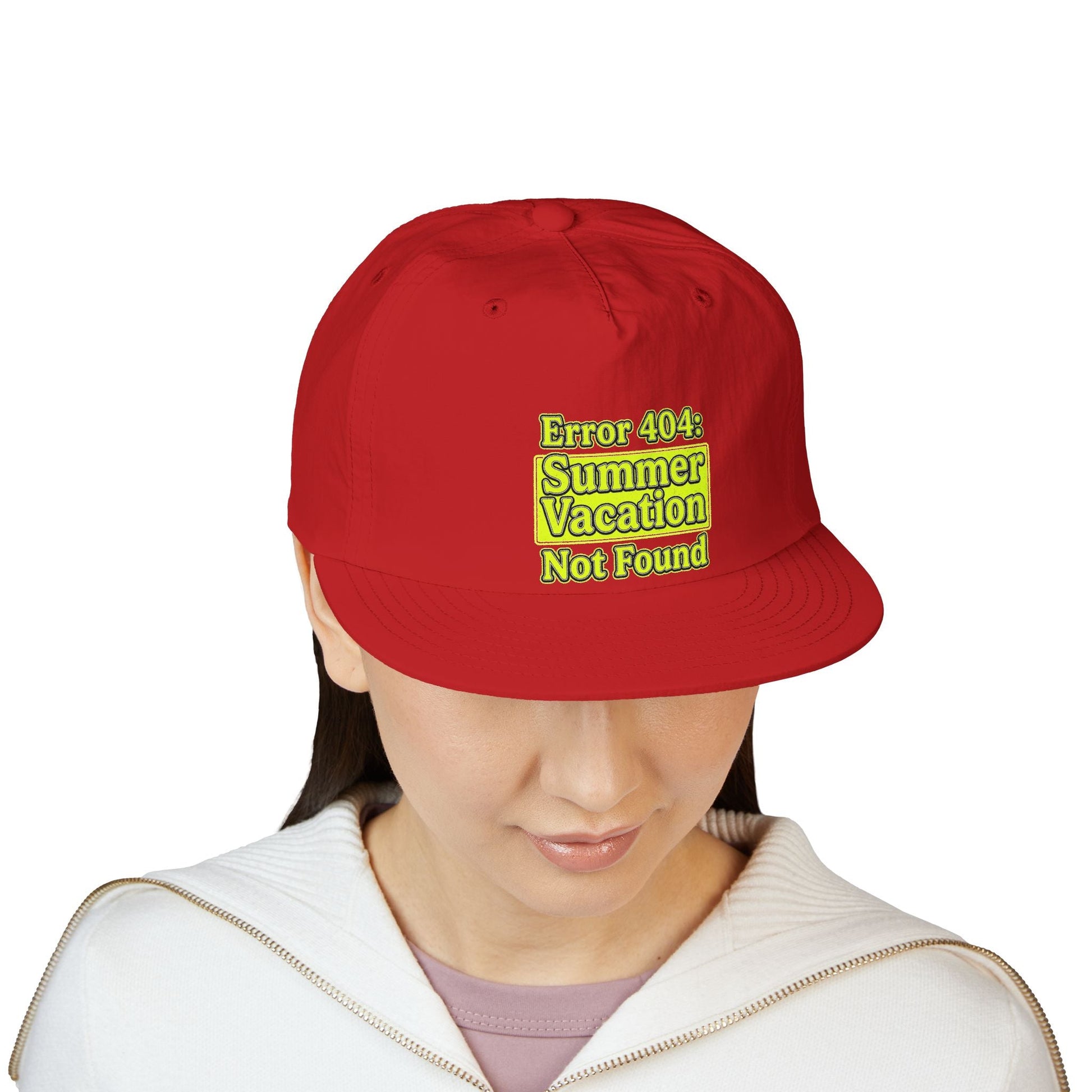 Surf Cap — "Error 404: Summer Vacation Not Found" Embroidered Dad Hat - ConsciousValues