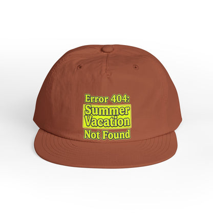 Surf Cap — "Error 404: Summer Vacation Not Found" Embroidered Dad Hat - ConsciousValues