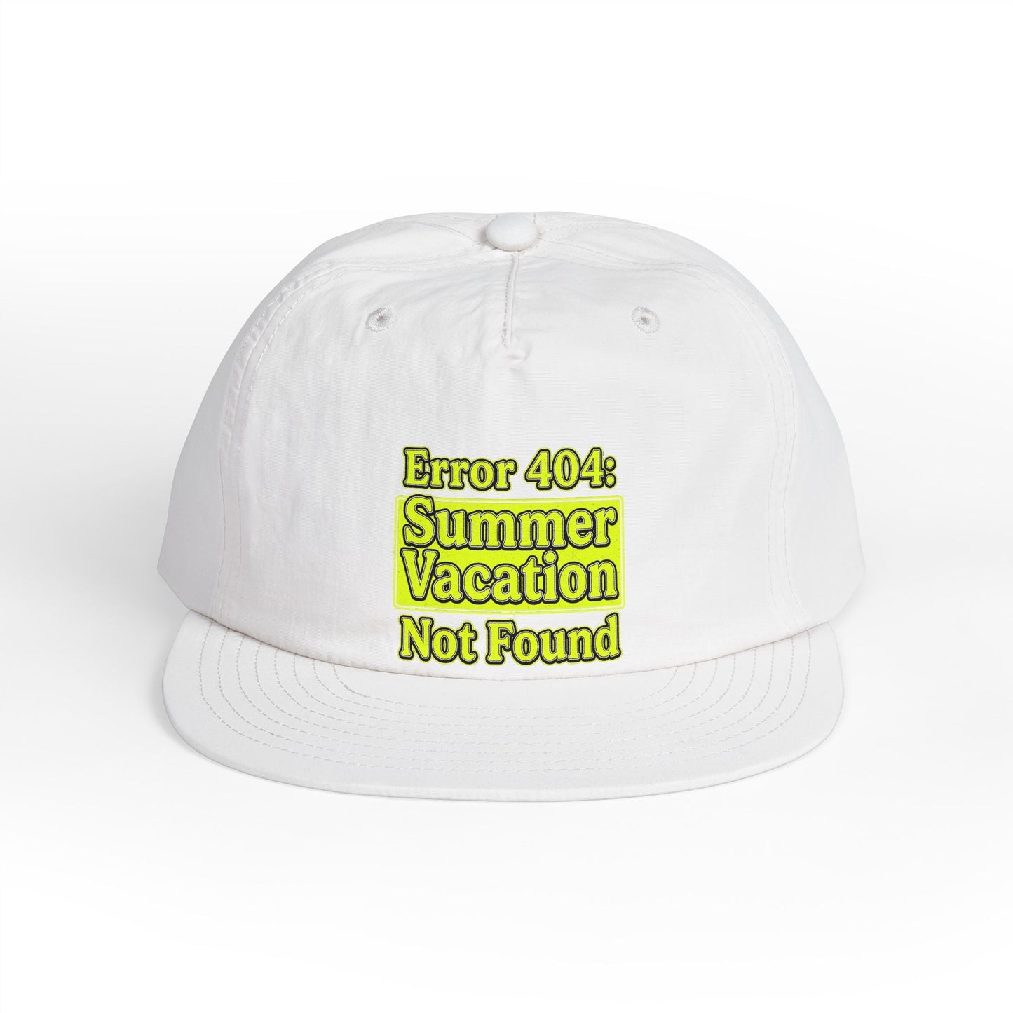 Surf Cap — "Error 404: Summer Vacation Not Found" Embroidered Dad Hat - ConsciousValues