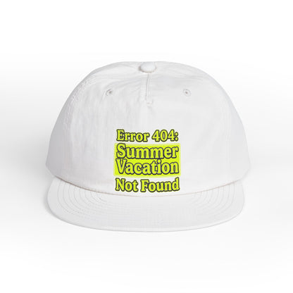 Surf Cap — "Error 404: Summer Vacation Not Found" Embroidered Dad Hat - ConsciousValues