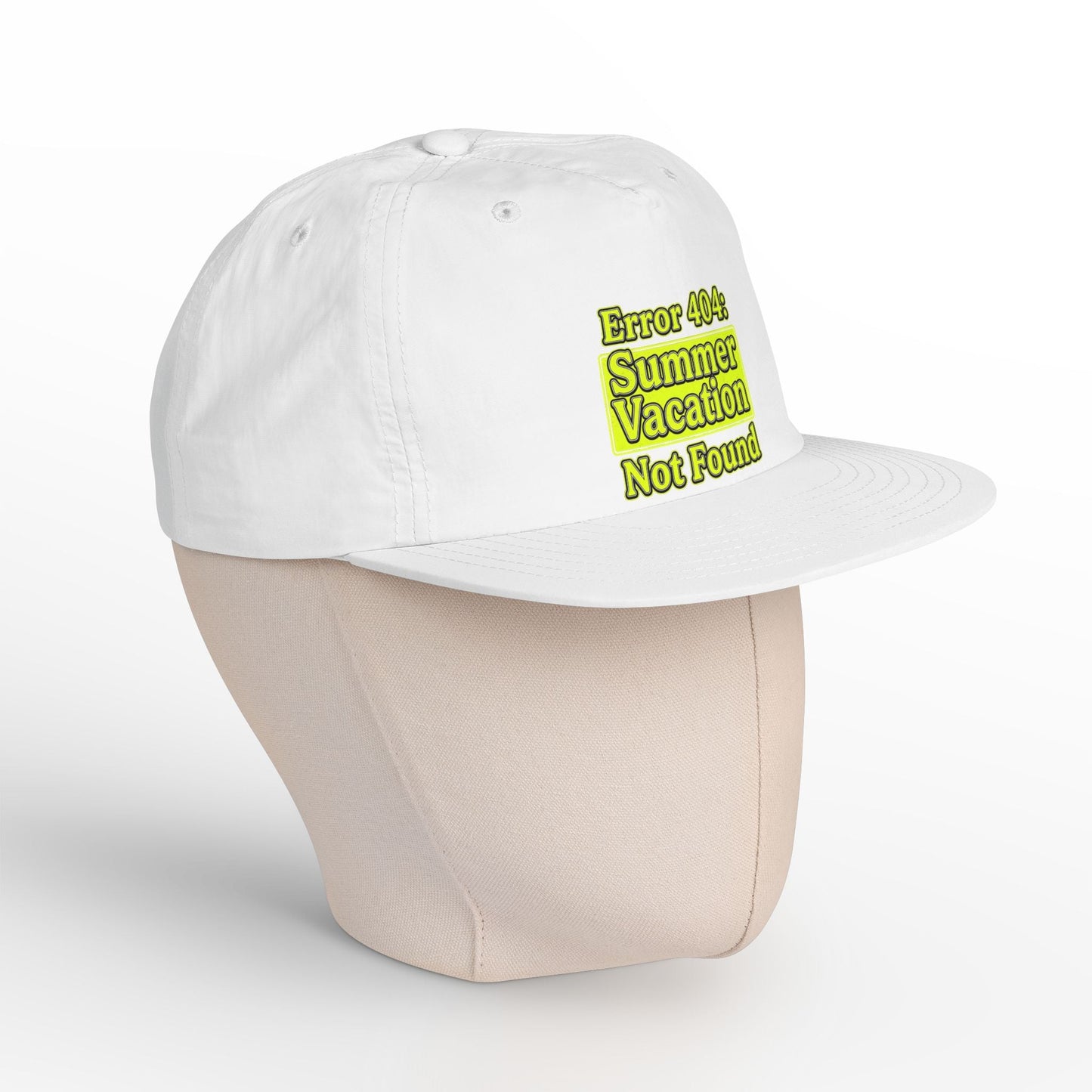 Surf Cap — "Error 404: Summer Vacation Not Found" Embroidered Dad Hat - ConsciousValues