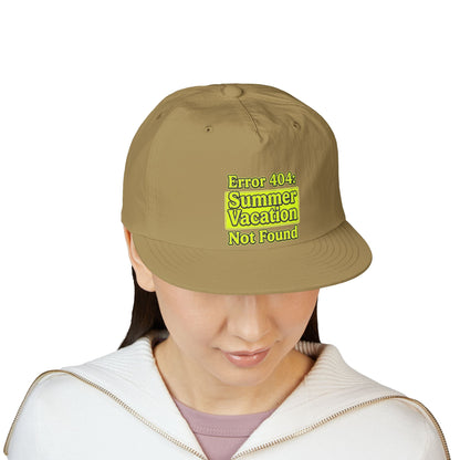 Surf Cap — "Error 404: Summer Vacation Not Found" Embroidered Dad Hat - ConsciousValues
