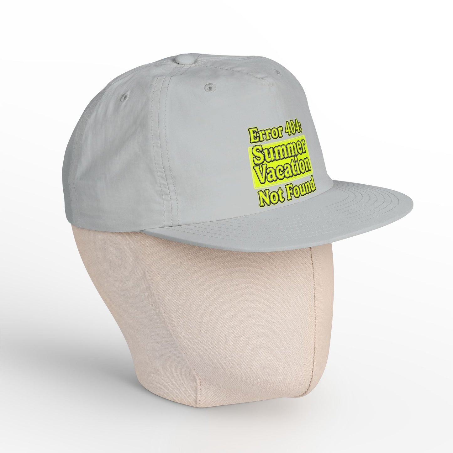 Surf Cap — "Error 404: Summer Vacation Not Found" Embroidered Dad Hat - ConsciousValues