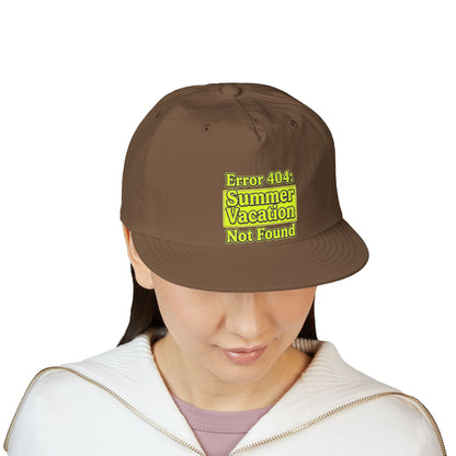 Surf Cap — "Error 404: Summer Vacation Not Found" Embroidered Dad Hat - ConsciousValues