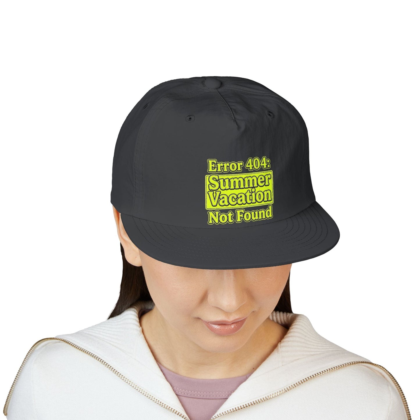 Surf Cap — "Error 404: Summer Vacation Not Found" Embroidered Dad Hat - ConsciousValues