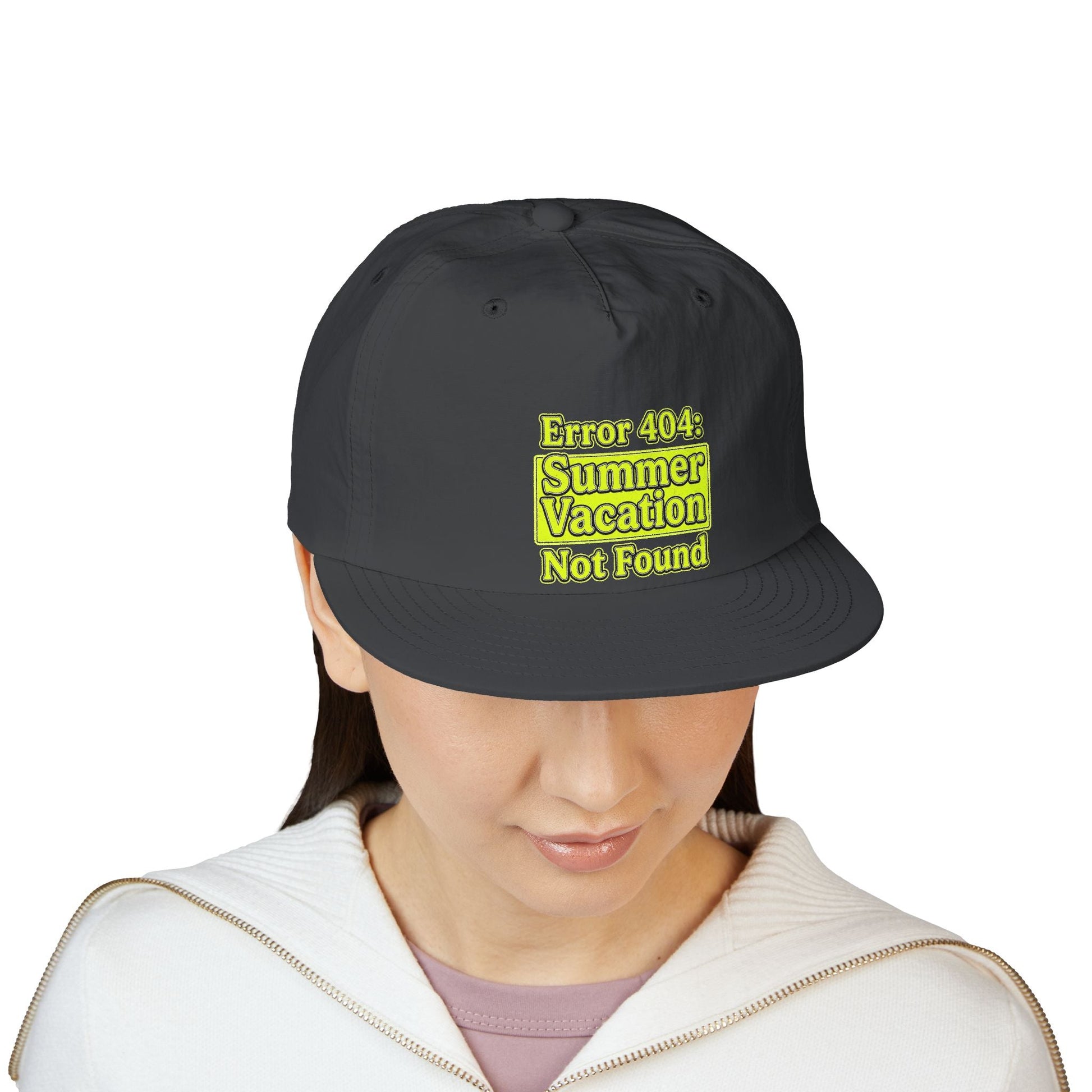 Surf Cap — "Error 404: Summer Vacation Not Found" Embroidered Dad Hat - ConsciousValues