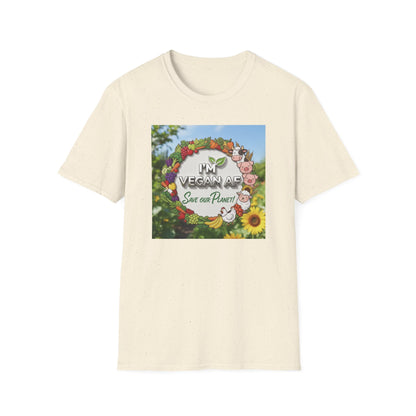 Vegan AF Garden Floral T‑Shirt — "I’m Vegan AF, Save Our Planet" Eco Floral Tee - ConsciousValues
