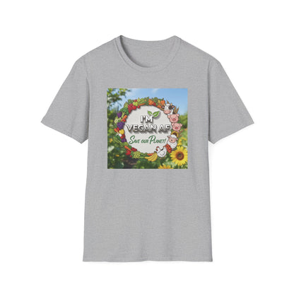 Vegan AF Garden Floral T‑Shirt — "I’m Vegan AF, Save Our Planet" Eco Floral Tee - ConsciousValues