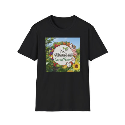 Vegan AF Garden Floral T‑Shirt — "I’m Vegan AF, Save Our Planet" Eco Floral Tee - ConsciousValues
