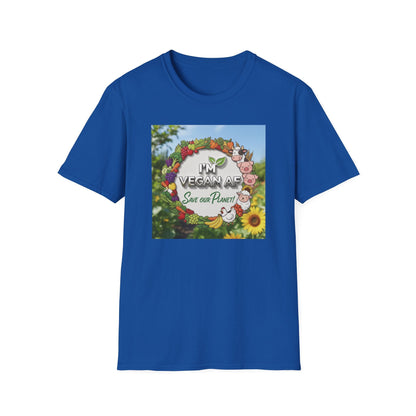 Vegan AF Garden Floral T‑Shirt — "I’m Vegan AF, Save Our Planet" Eco Floral Tee - ConsciousValues