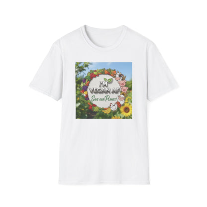 Vegan AF Garden Floral T‑Shirt — "I’m Vegan AF, Save Our Planet" Eco Floral Tee - ConsciousValues