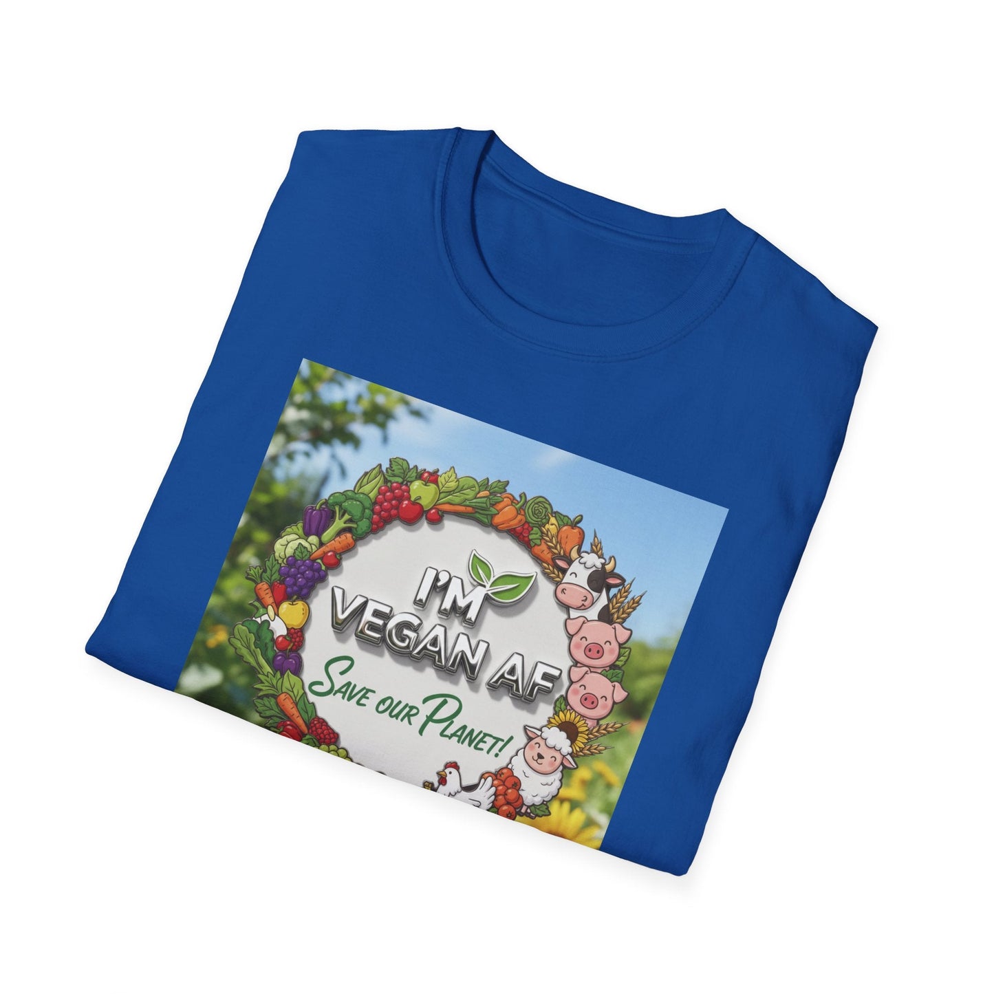 Vegan AF Garden Floral T‑Shirt — "I’m Vegan AF, Save Our Planet" Eco Floral Tee - ConsciousValues