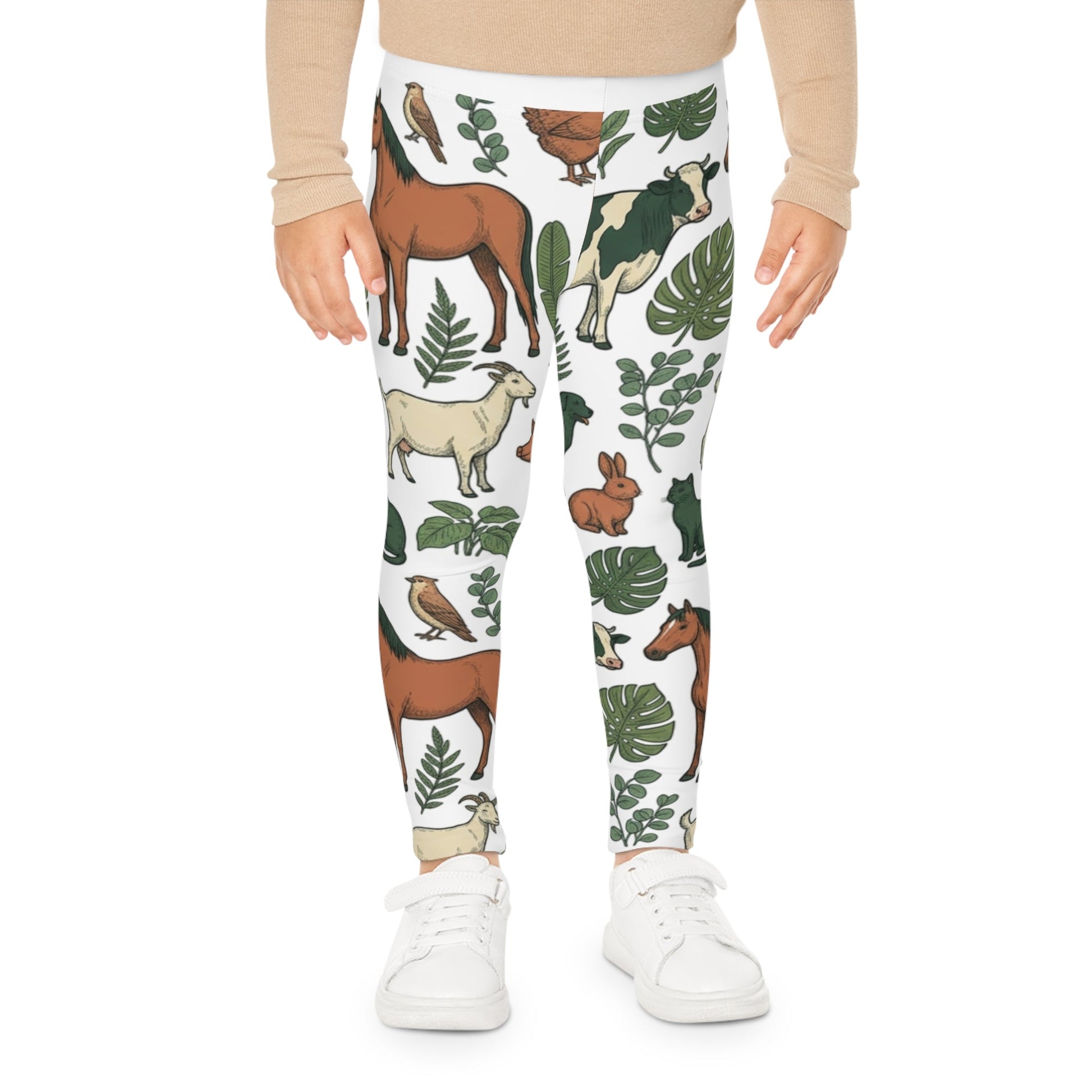 Vegan Animal Print Kids Leggings — Eco - Friendly AOP Leggings for Children - ConsciousValues