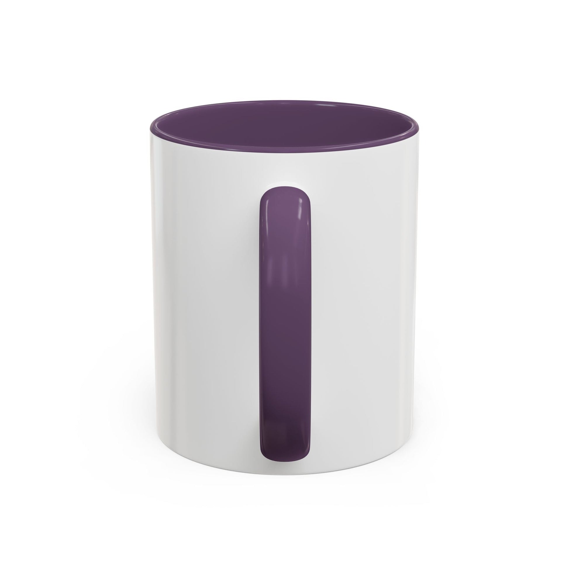 Glossy ceramic coffee mug with Vegan Heavy Metal Logo featuring leafy green text, lightning bolts, and metallic lettering on white body with colored handle