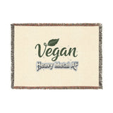 Vegan Heavy Metal Logo Woven Blanket | Plant Leaf Design - ConsciousValues