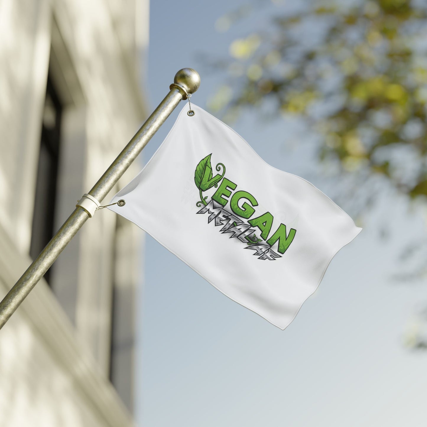Vegan Metal AF Flag — Double - Sided Vegan Pride Banner - ConsciousValues