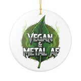 Vegan & Metal AF Leaf Graphic Ornament | Ceramic Decoration Ornament - ConsciousValues