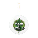 Vegan & Metal AF Leaf Graphic Ornament | Ceramic Decoration Ornament - ConsciousValues