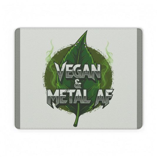 Vegan & Metal AF PU Leather Mouse Mat — Gothic Green Leaf Gaming Desk Pad - ConsciousValues