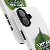 Vegan & Metal AF Tough Phone Case | Leaf Graphic, Green Grunge - ConsciousValues