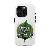 Vegan & Metal AF Tough Phone Case | Leaf Graphic, Green Grunge - ConsciousValues