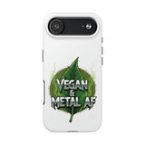 Vegan & Metal AF Tough Phone Case | Leaf Graphic, Green Grunge - ConsciousValues