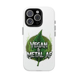 Vegan & Metal AF Tough Phone Case | Leaf Graphic, Green Grunge - ConsciousValues