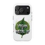Vegan & Metal AF Tough Phone Case | Leaf Graphic, Green Grunge - ConsciousValues