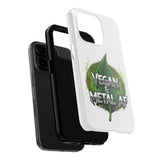 Vegan & Metal AF Tough Phone Case | Leaf Graphic, Green Grunge - ConsciousValues