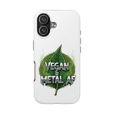 Vegan & Metal AF Tough Phone Case | Leaf Graphic, Green Grunge - ConsciousValues