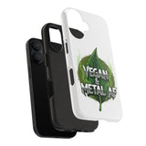Vegan & Metal AF Tough Phone Case | Leaf Graphic, Green Grunge - ConsciousValues