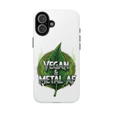 Vegan & Metal AF Tough Phone Case | Leaf Graphic, Green Grunge - ConsciousValues