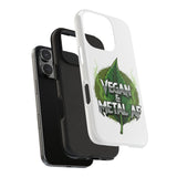 Vegan & Metal AF Tough Phone Case | Leaf Graphic, Green Grunge - ConsciousValues