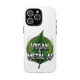 Vegan & Metal AF Tough Phone Case | Leaf Graphic, Green Grunge - ConsciousValues