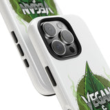 Vegan & Metal AF Tough Phone Case | Leaf Graphic, Green Grunge - ConsciousValues