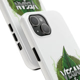 Vegan & Metal AF Tough Phone Case | Leaf Graphic, Green Grunge - ConsciousValues