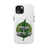 Vegan & Metal AF Tough Phone Case | Leaf Graphic, Green Grunge - ConsciousValues