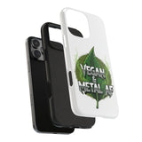 Vegan & Metal AF Tough Phone Case | Leaf Graphic, Green Grunge - ConsciousValues