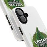 Vegan & Metal AF Tough Phone Case | Leaf Graphic, Green Grunge - ConsciousValues