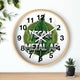 Vegan & Metal AF Wall Clock — Edgy Green Leaf Clock for Vegan Metal Fans - ConsciousValues