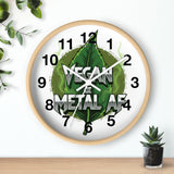 Vegan & Metal AF Wall Clock — Edgy Green Leaf Clock for Vegan Metal Fans - ConsciousValues