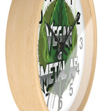 Vegan & Metal AF Wall Clock — Edgy Green Leaf Clock for Vegan Metal Fans - ConsciousValues