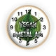 Vegan & Metal AF Wall Clock — Edgy Green Leaf Clock for Vegan Metal Fans - ConsciousValues
