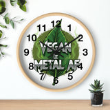 Vegan & Metal AF Wall Clock — Edgy Green Leaf Clock for Vegan Metal Fans - ConsciousValues