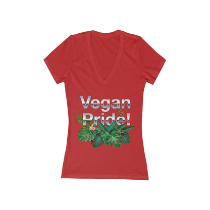 Vegan Pride V - Neck Tee — "Design Your Values, Design Your Future" - ConsciousValues